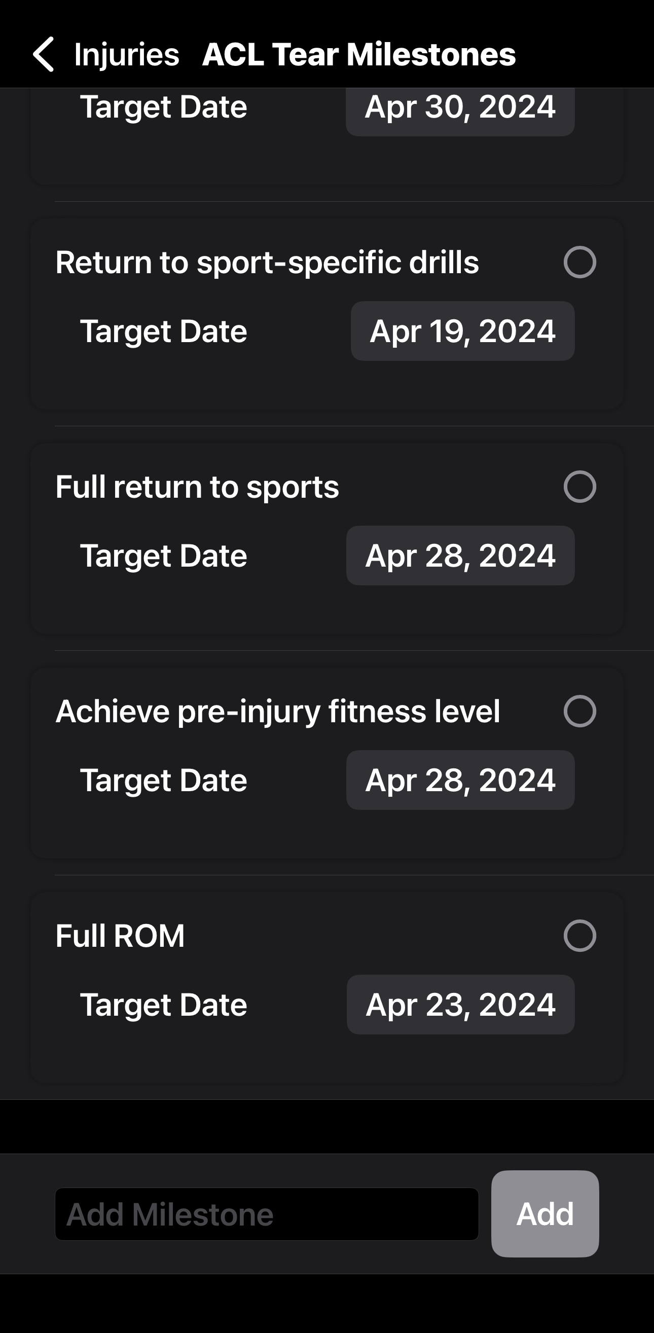 Set Milestones